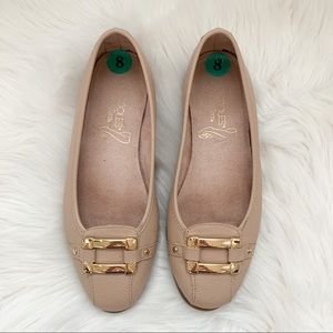 Aerosoles Gold Buckle Baller Flats